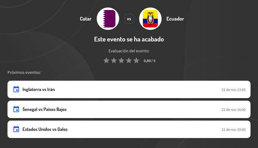 Pronóstico Qatar vs Ecuador