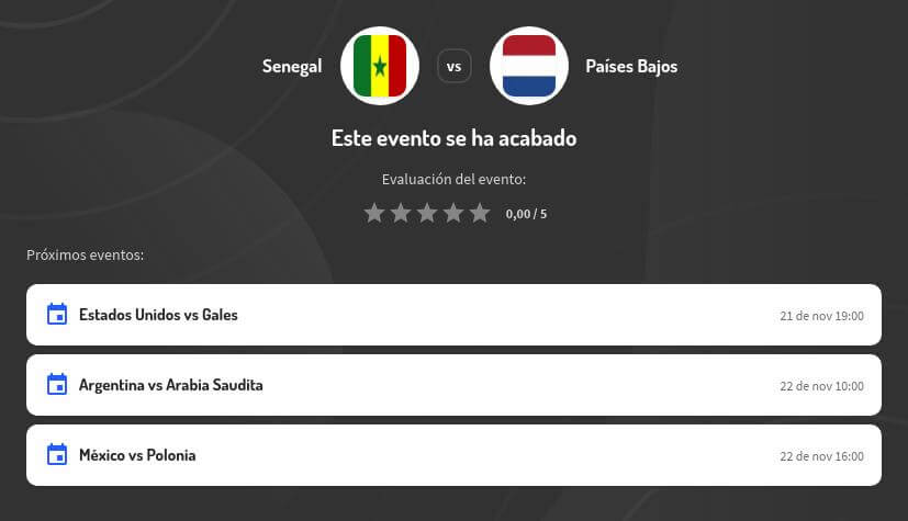 Pronóstico Senegal vs Holanda