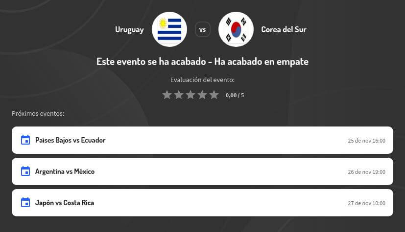 Pronóstico Uruguay vs Corea del Sur