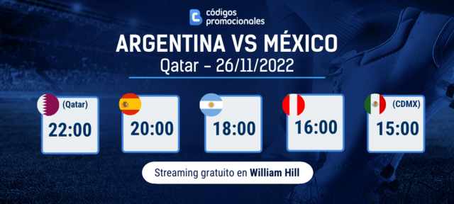 Argentina vs México streaming gratuito William Hill