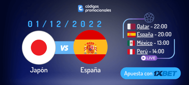 apuesta Japón vs España en vivo streaming