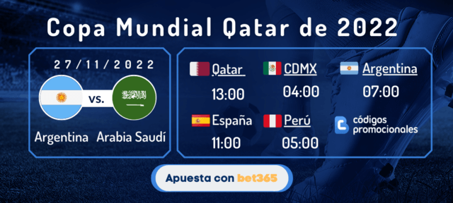 apostar y ver en online en vivo Mundial Argentina Arabia Saudita 