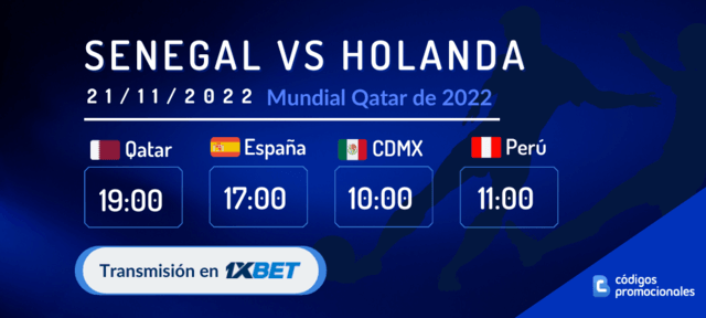 Senegal vs Holanda Mundial Qatar predicciones apuestas 1XBET