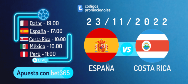 transmisión España vs Costa Rica apuestas