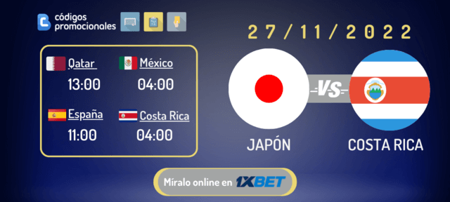 horarios Japón vs Costa Rica online