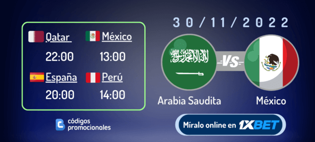 streaming gratuito Arabia Saudita vs México apuestas
