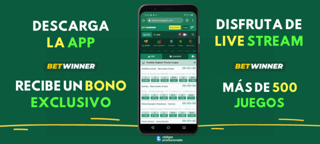 aplicación móvil Betwinner live stream