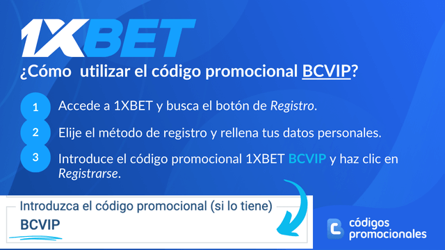 Bonos con el codigo para registarse en 1xbet