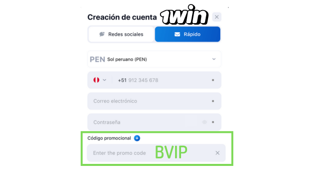 1win código promocional