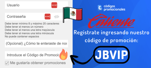 caliente codigo promocion 2026 registro