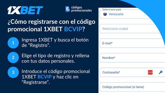 registrarse 1XBET código promocional